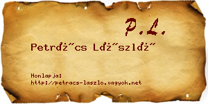 Petrács László névjegykártya